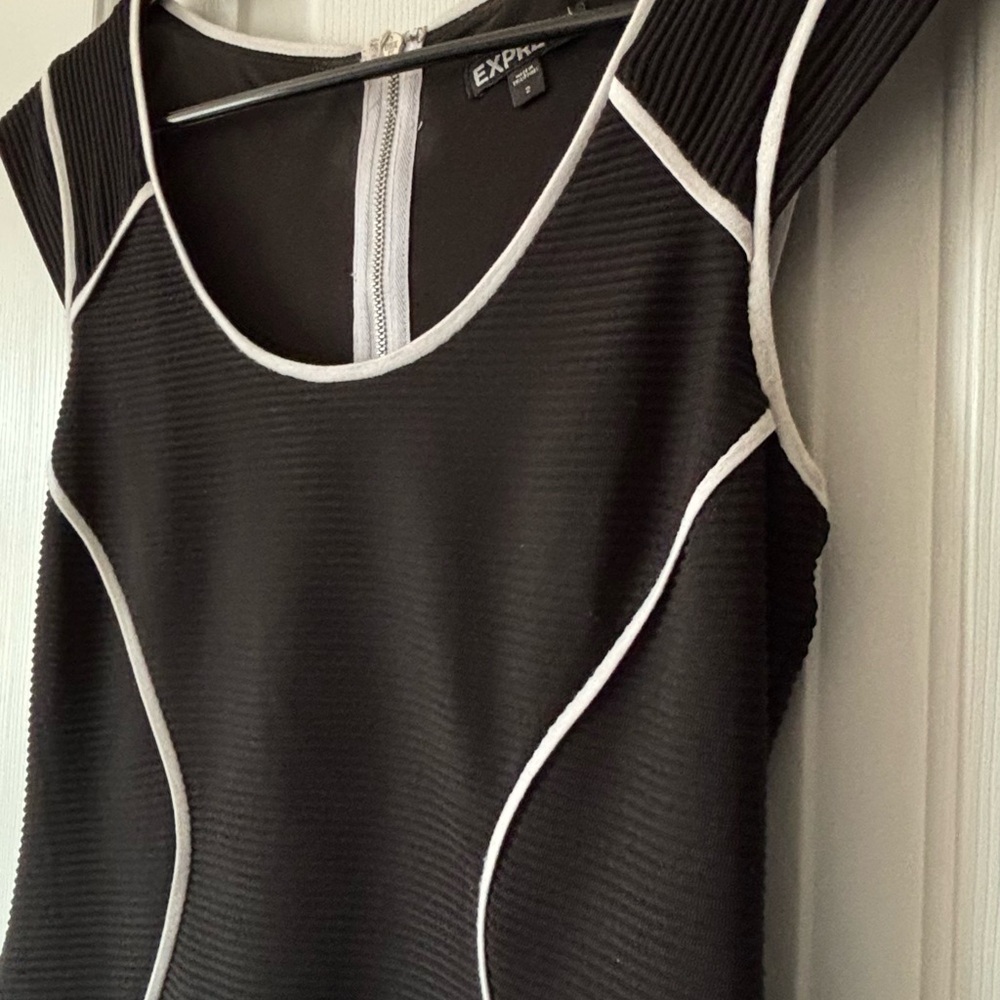 Express Black Dress with White Trim - Picture 2 of 4